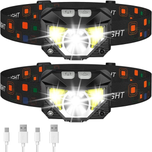 Bright LED Rechargeable Headlight with White Red Light